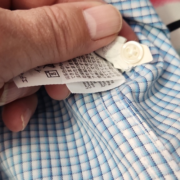 Eddie Bauer wrinkle resistant relaxed fit blue checkered sz L casual shirt - Picture 10 of 10